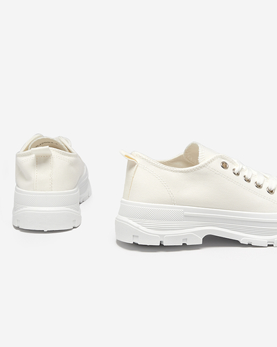 Biele a ecru dámske tenisky na vyššej podrážke Mytiko - Obuv