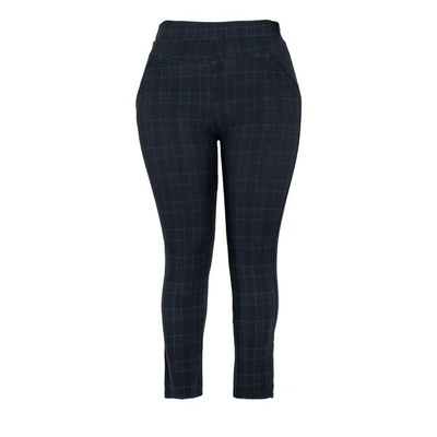 Černé legíny plus velikosti s námořnickou modrou kontrolou - Kalhoty 1