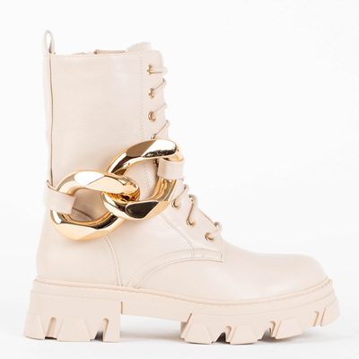 Béžové členkové tašky Iwis- Obuv