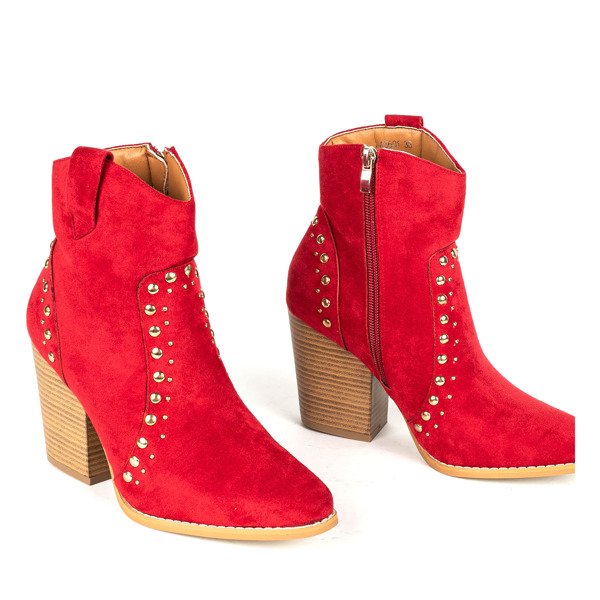 Červené kovbojské topánky na vysokom stĺpiku Gana - Obuv