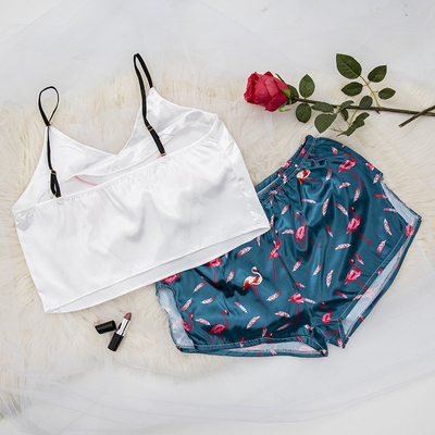 Dámske pyžamo tmavozeleného plameniaka - oblečenie