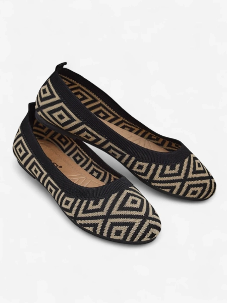 Royalfashion Textilné dámske balerínky s geometrickou potlačou Metric