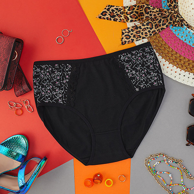 Čierne nohavičky s potlačou. PLUS VEĽKOSŤ- Spodná bielizeň