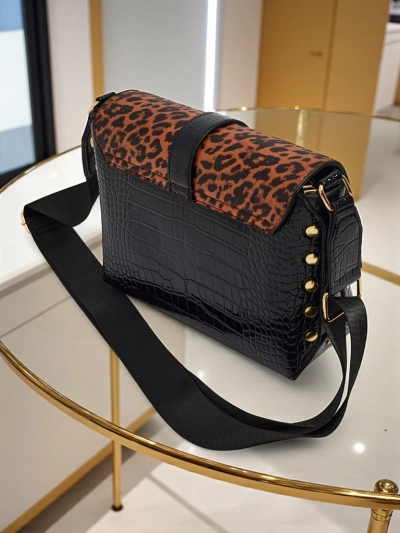 Lakirana majhna ženska torbica iz eko usnja Panthere Mist