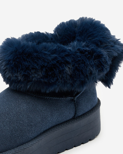 Royalfashion Dámske čižmy a'la snow boots v čiernej farbe Goroggo