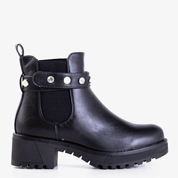 Čierne čižmy s ozdobami Kalkar - Obuv