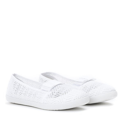 Biele dievčenské slip on tenisky - topánky