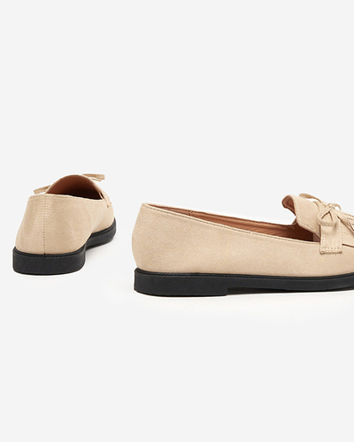 OUTLET Dámske eko semišové béžové mokasíny Waqo - Topánky