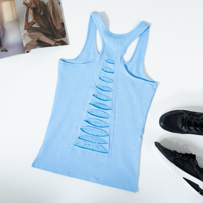 Dámska modrá košeľa so širokými ramienkami - Oblečenie