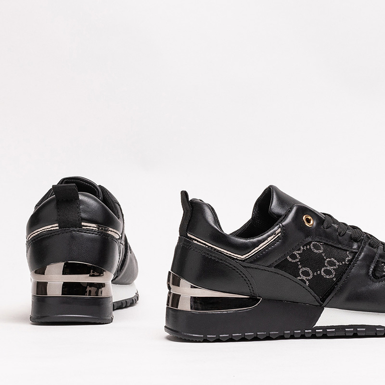 Čierne dámske športové topánky s potlačou Engla - Obuv