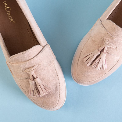 Dámske mokasíny v prášku Atrugiel so strapcami - Obuv