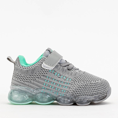 Šedé detské športové topánky s mint detailmi Dons - Footwear