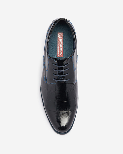 Čierne elegantné pánske poltopánky Elfobs- Obuv