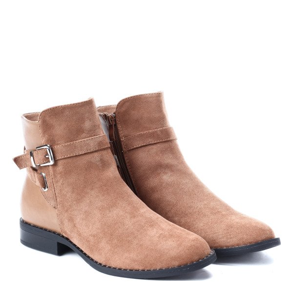 Brązowe sztyblety Rita - Obuwie