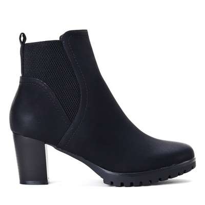 Czarne botki na słupku Brode - Obuwie
