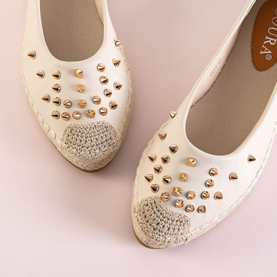 Béžové dámske espadrilky s tryskami Edmaria - Obuv
