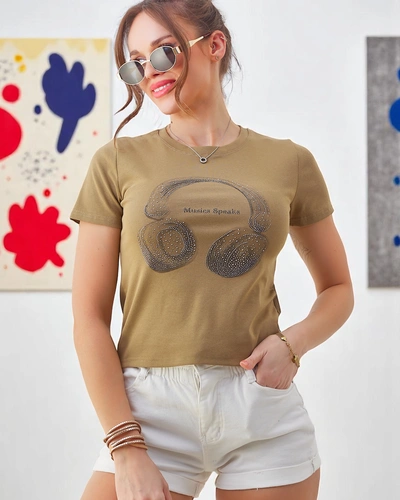 Royalfashion Dámske bavlnené tričko s potlačou Music Speaking