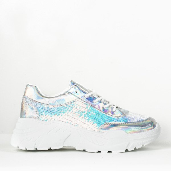 Stříbrná sportovní obuv s flitry Bling - obuv 1