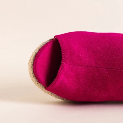 OUTLET dámske klinové sandále Fuchsia Clowse - topánky