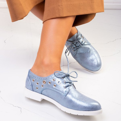 Niebieskie półbuty z metalicznym wykończeniem Magila - Obuwie