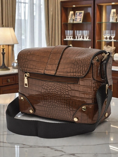 Ženska Torbica Luna Rjava Usnjena Elegantna za Vsak Dan