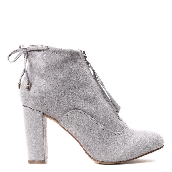 Szare botki na słupku Magic- Obuwie