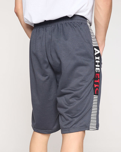 Pánske látkové šortky tmavosivej farby - Oblečenie