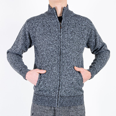 Pánsky čierny polstrovaný sveter - oblečenie