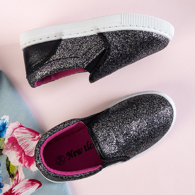 Čierne detské nazúvacie tenisky Talarin - Obuv