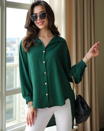 Royalfashion Dlhá oversized košeľa pre ženy