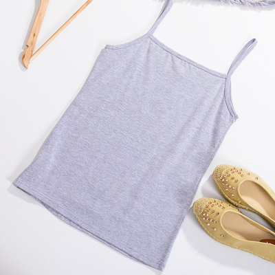 Dámsky sivý top s tenkými remienkami PLUS SIZE - Oblečenie