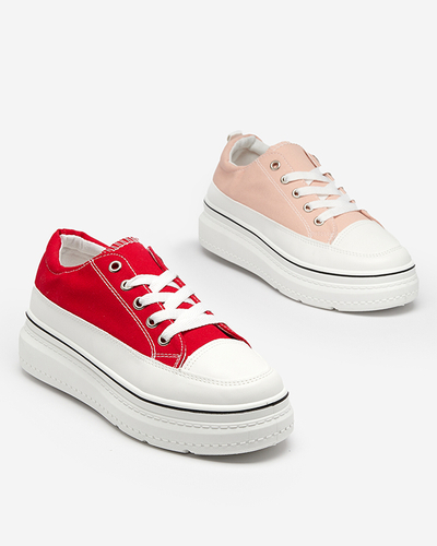 OUTLET Červené dámske tenisky na platforme Veritar - Obuv
