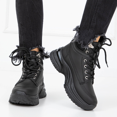 OUTLET Čierne dámske snehule na platforme Zuriel - Obuv