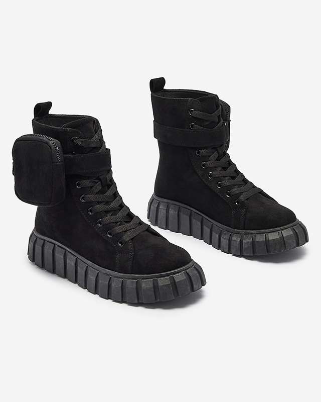 Dámske čižmy s vreckom v čiernej farbe Sauups- Obuv