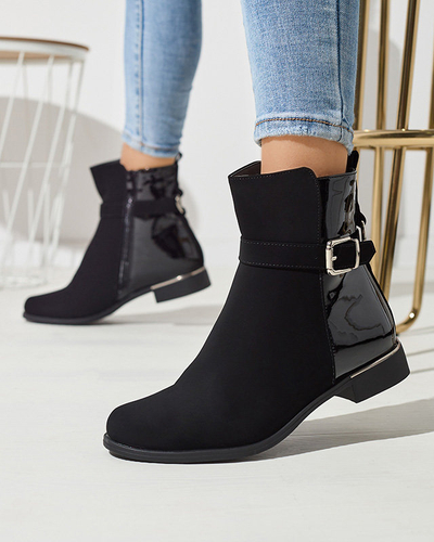 Dámske čižmy s prackou v čiernej farbe Amedu- Obuwie