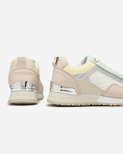 Dámska béžovo-ružová šnurovacia športová obuv Mnerio- Obuv