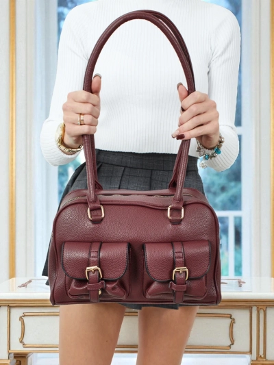 Ženska shopper torbica iz eko usnja z žepi Aveline