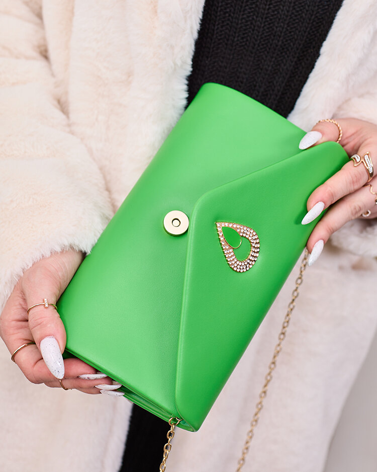 Royalfashion Zelená dámska spojková taška