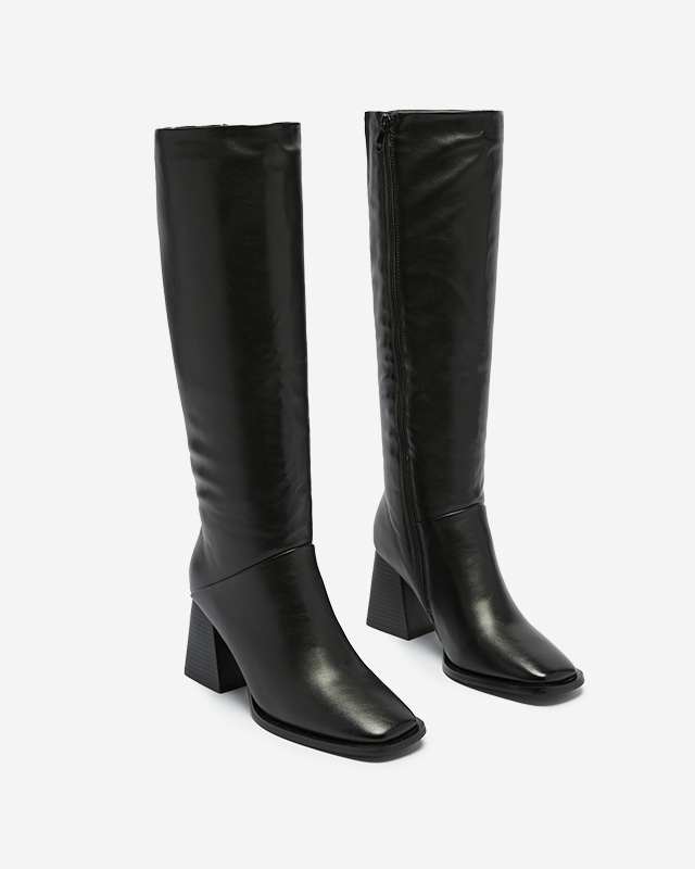 Dámske čižmy pod kolená v čiernej farbe Souve- Footwear