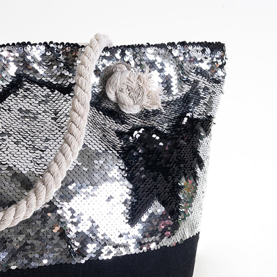 Veľká dámska taška so striebornými flitrami - Kabelky