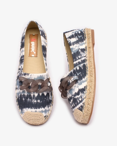 Royalfashion Čierne dámske espadrilky s potlačou Serffio