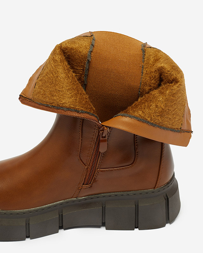 Dámske čižmy na platforme ťavej farby Couell - Obuv