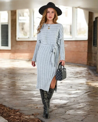 Royalfashion Dámske svetrové šaty