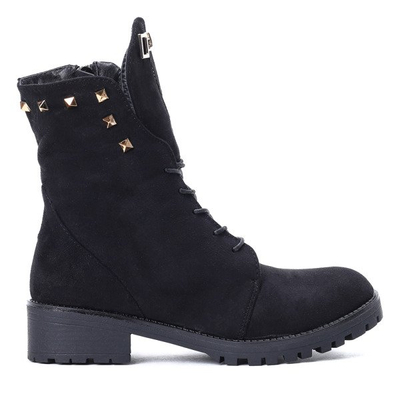 Czarne workery z ćwiekami Joan- Obuwie