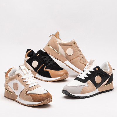 Dámska béžová a hnedá športová obuv s trblietkami Tenetika - Obuv