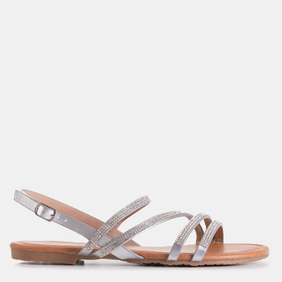 OUTLET Strieborné dámske sandále na kubickom zirkóne Mitali - Obuv