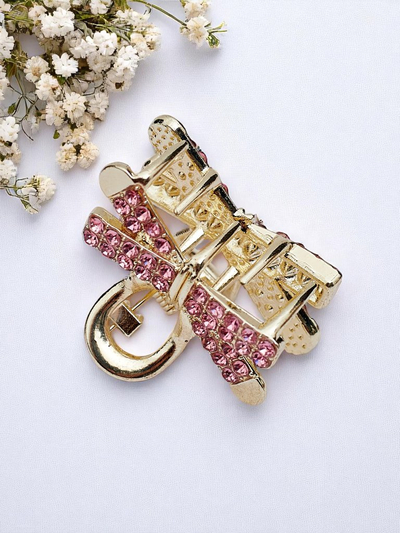 Royalfashion Sponka do vlasov s kamienkami Zlatá sponka