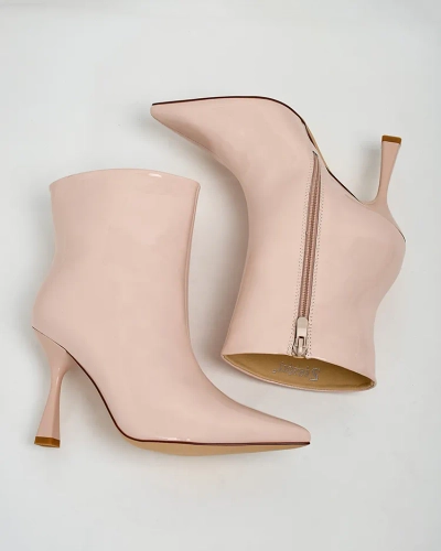 Royalfashion Loori lakované dámske čižmy na podpätku