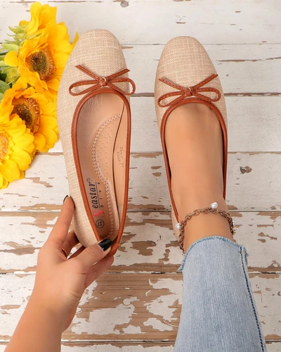 Royalfashion Dámske baleríny s trblietkami a mašlou Aramie