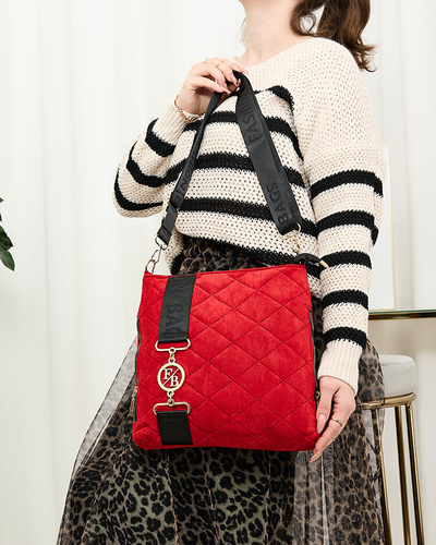 Royalfashion Červená prešívaná dámska kabelka z ekokože